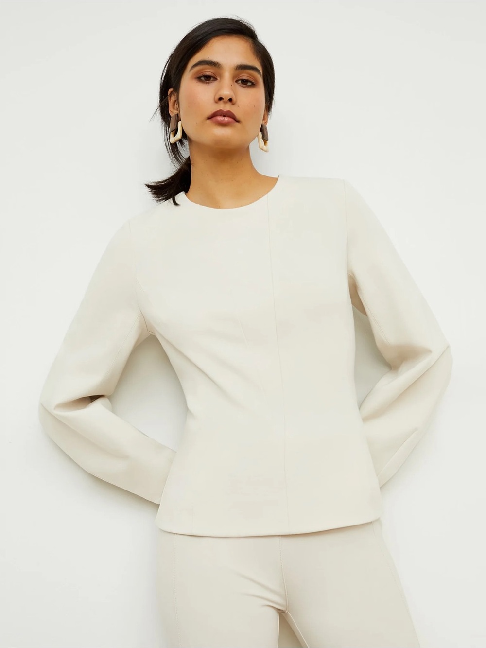 MM Lafleur Rashida Top- Washable Ponte-Pearl